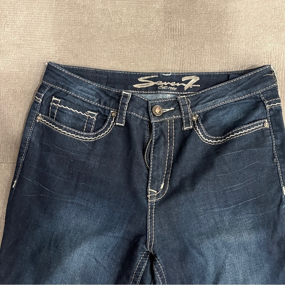 Seven Slimming Straight Women's Dark Blue Jeans 12 - Picture 2 of 7